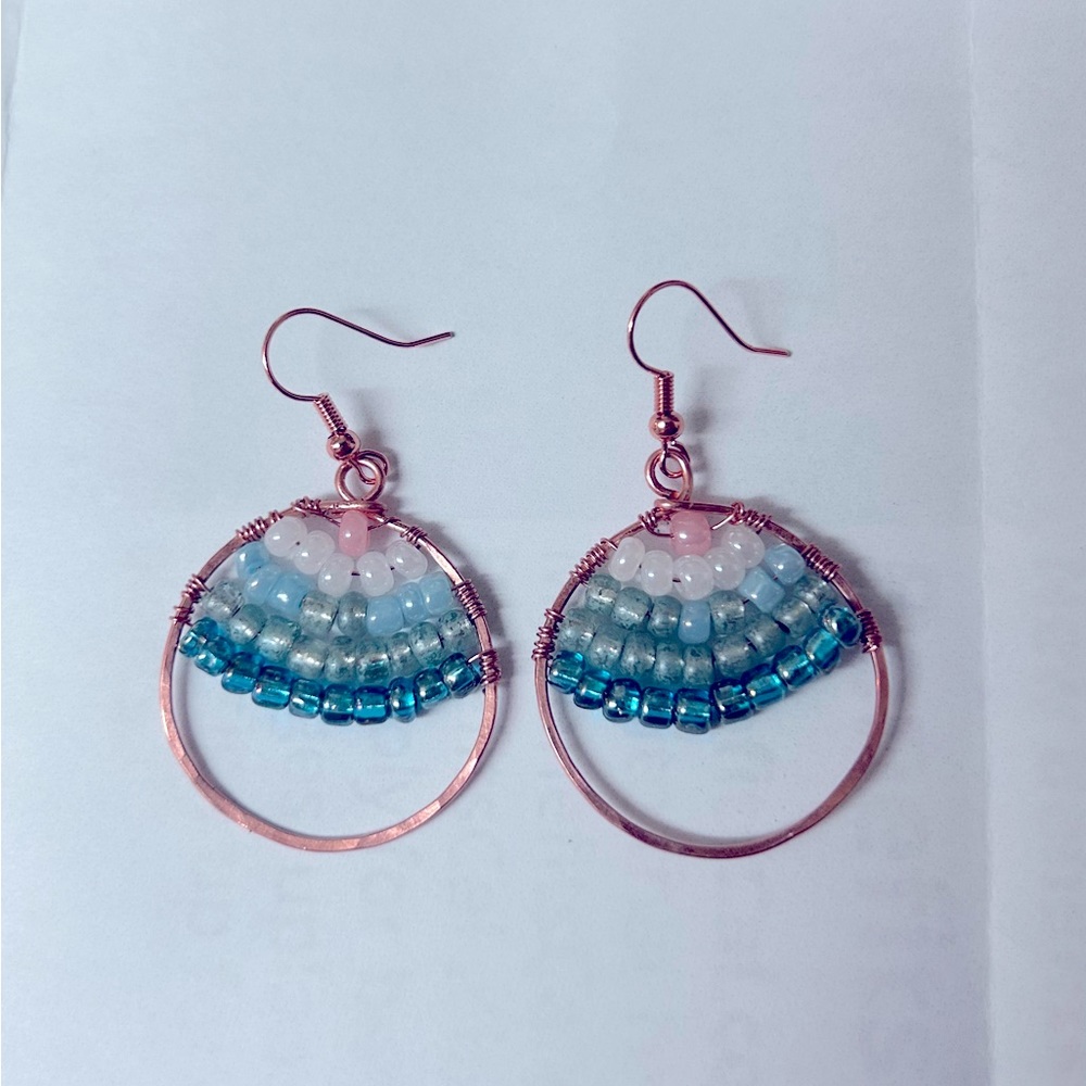 Handmade copper hoops